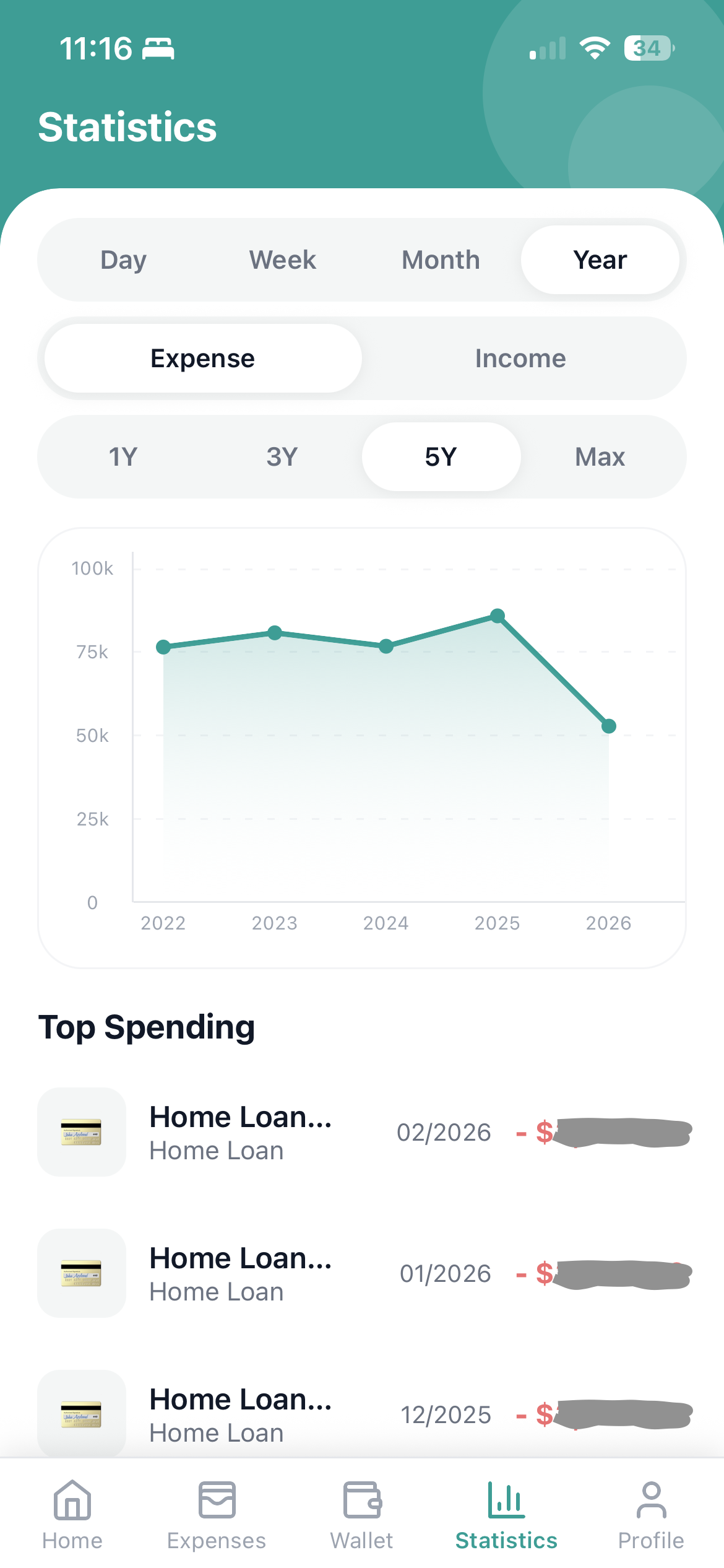 Expo app: statistics chart